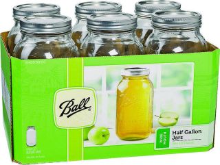 Ball 68100 Wide Mouth Mason Canning Jar,  1/2 Gal,  4.  4 In L X 9.  4 In W X 4.  4 In H