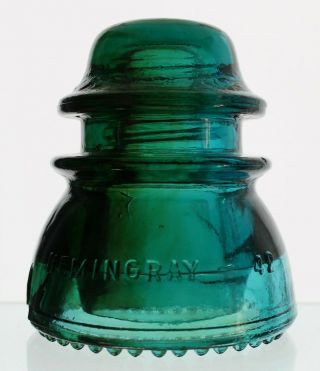 Hemi - Blue/green Two Tone Cd 154 Hemingray - 42 Made In U.  S.  A.  Glass Insulator