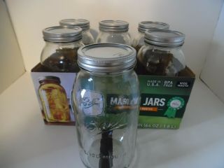 Ball Wide Mouth Mason Canning Jar Half Gallon 6 - Pack Lids And Rings