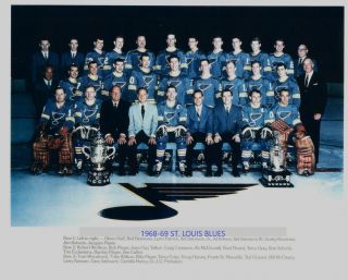 1968 - 69 St.  Louis Blues Team 8x10 Photo Hockey Picture Nhl With Names
