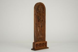 St.  Etchmiadzin Armenian Khachkar Cross Wooden Carved Plaque - Made In Armenia
