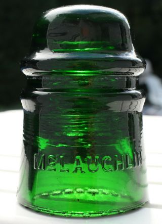 Deep Glowing Green Cd 121 Mclaughlin No 16 Glass Insulator