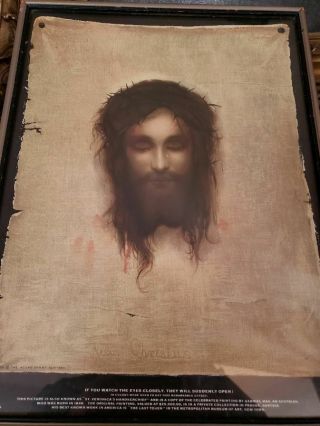 Vintage Jesus Christus Litho Framed St Veronica 