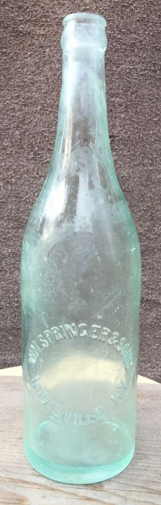 Rare Quart Crown “top Wm Springer & Sons Louisville Ky” Beer Or Soda Bottle