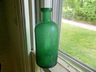 J.  R.  Nichols & Co Boston Applied Lip Pretty Green 1870 Privy Dug Medicine Bottle