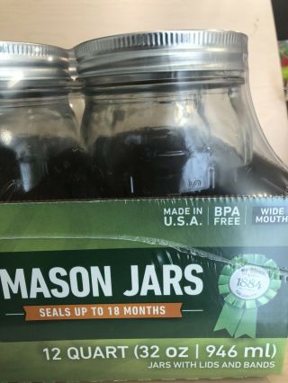 Ball Smooth Sided Glass Mason Jars with Lids & Bands Regular Mouth 32 oz 12 Pk 3