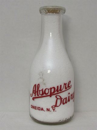 TRPQ Milk Bottle Absopure Dairy Farm Oneida NY 1944 MADISON COUNTY Hard to Find 2