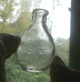 Baby Dear Tiny 2 " Tall 1920s Glass Doll Nursing Bottle Miniature Toy Nurser