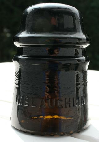 Dark Olive Amber Cd 121 Mclaughlin Glass Insulator