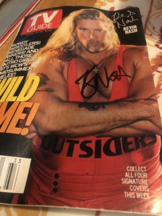 Kevin Nash Tv Guide August 14 - 20 1999 Wcw Now Wwe Outsiders Signed Rare