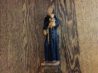 Goldscheider Wood Figurine Saint Anthony With Child 8 1/4 Inches