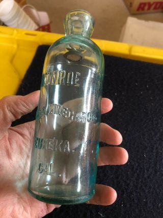 Vintage Monroe Cider & Vinegar Co.  Eureka CA light green tint embossed bottle 3