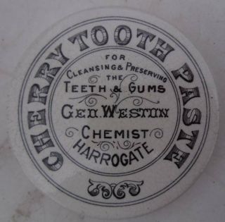 Geo Weston Chemist Harrogate Cherry Tooth Paste Pot Lid