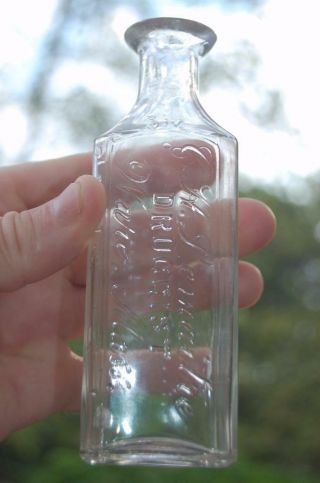 Mass.  Embossed Drug Store Bottle.  C.  1890 C.  H.  Lemaitre Druggist Ware Ma.
