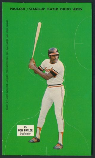 Don Baylor Orioles 1973 Johnny Pro Push - Out Stand - Up Player Photo Series A20
