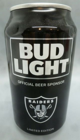 Budweiser Bud Light 2016 Nfl Kickoff Beer Can Oakland Raiders Bottom Opened