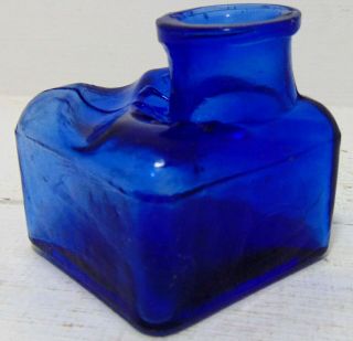 Crude & Attractive Cobalt Blue " Polygon " Ink With Off - Set Neck C1920