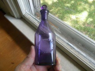 Amethyst Frank Morgan & Sons Philada 6 1/4 " Tall Sz 1880 Medicine Bottle &stopper