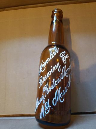 Hinckel Brewing Co/ Amber Crown Top Beer Bottle/ Albany/ Boston/ Manchester/