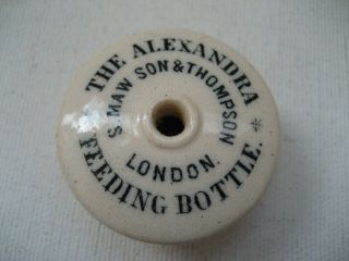 C.  1890 The Alexandria Maw Son & Thompson London England Feeding Bottle Top