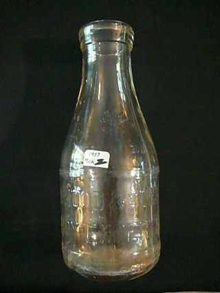 Quart Milk Bottle H.  P.  Hood & Sons Dairy Experts Vintage Milk Bottle Marked 1937