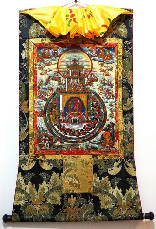 25 Inch Tibet Thangka Painting Buddhist Goddess Vajrayogini In Tantra Mandala
