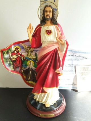 Porcelain Jesus Statue Devotion To Sacred Heart 10 " Religious Catholic