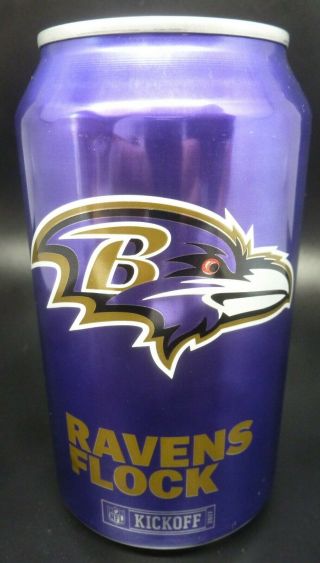 Budweiser Bud Light 2017 Nfl Kickoff Beer Can Baltimore Ravens Bottom Opened
