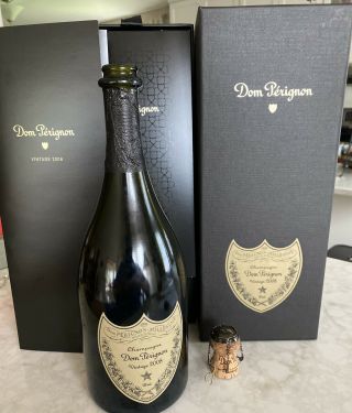 2008 Vintage Champagne Dom Perignon Empty Bottle - Gift Box Collectible Cap Cork