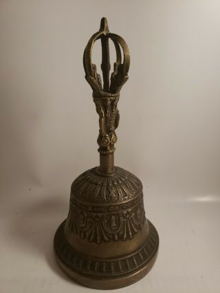 Tibetan Buddhist Meditation & Healing Bell Handmade Bronze Handbell