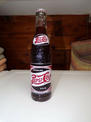 Rare 1943 Double Dot Pepsi Cola Bottle Full 8 Oz