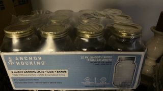 Anchor Hocking Mason Jars 32 Oz 12 Pack Quart Canning