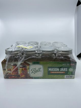 Ball Mason Jar Pint (16 Oz) Regular Mouth 12 Pack In Hand - Fast Ship