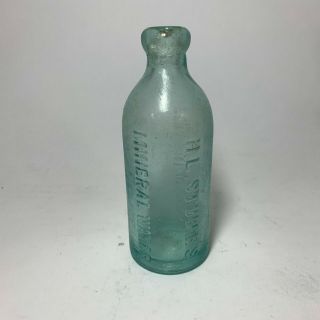 Early Glass Hutch Bottle Fort Wayne Indiana In H L Studer 