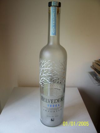 Huge 6 Liter Empty Belvedere Vodka Display Bottle (empty Bottle) 26”