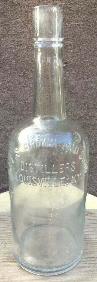 Pre Pro J.  T.  S.  Brown And Sons Distillers - Louisville Ky Quart Whiskey Bottle