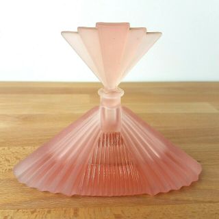 Vintage Art Deco Style Frosted Pink Glass Perfume Bottle