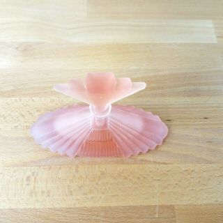 Vintage Art Deco Style Frosted Pink Glass Perfume Bottle 2