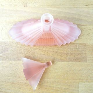 Vintage Art Deco Style Frosted Pink Glass Perfume Bottle 3