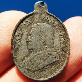 Antique Pope Pius Ix Religious Medal Rare Martyrs Of Gorkum Vatican Charm