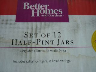 Set of 12 Half Pint Mason Jars Canning Gifts with Lids/Rings Better Homes 2