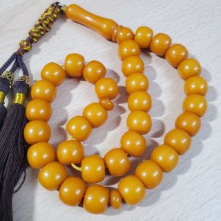 Real German 33 Amber Bakelite Cherry Prayer Beads Komboloi Beads Faturan فاتوران