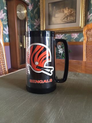 Vintage 1981 Cincinnati Bengals Insulated Football Drinking Mug Cup Thermo - Serv
