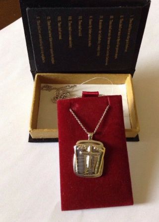 Ten Commandments Scroll Pendant With 19 " Necklace 925 Sterling Silver Gift Boxed