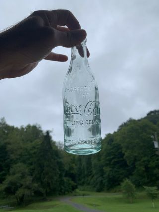 Coca Cola Straight Side Bottle Aqua C.  1905 No City Mid Script