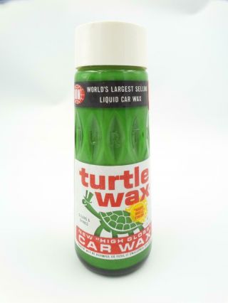 Turtle Wax High Gloss Car Wax 1 Pt 2 Oz 18 Oz Glass Bottle T - 123 6 - 66 Nos Vtg