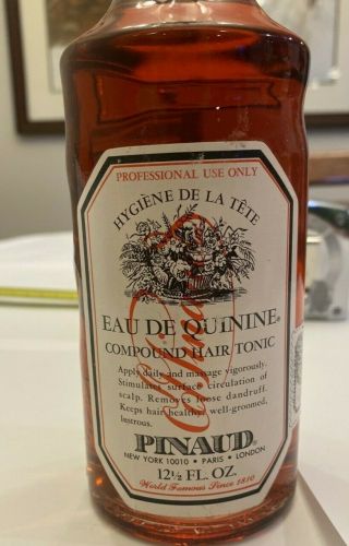 Vintage Nos Rare Full Ed Pinaud Eau De Quinine Hair Tonic Embossed Glass Bottle
