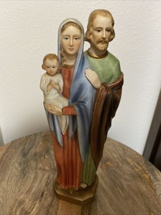 Vintage Holy Family Jesus Mary & Joseph Figurine Ceramic Statue