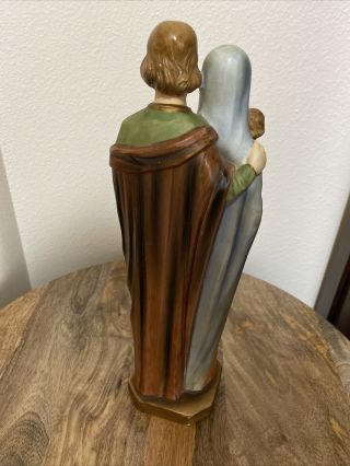 Vintage Holy Family Jesus Mary & Joseph Figurine Ceramic Statue 3