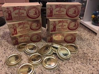 Vintage Anchor Hocking 70 Mason Jar Caps Count Box Z6800 - 9 6 Packs
